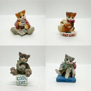 Vtg 90's Calico Kittens Minis House Cool Stray Fat Cat Book Food Coffee Ice Lot